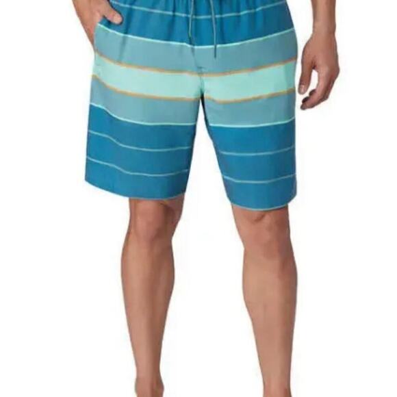 Hang Ten Men's Swim Trunks Shorts Swimwear Green Aqua Size XL NWT - Picture 9 of 10
